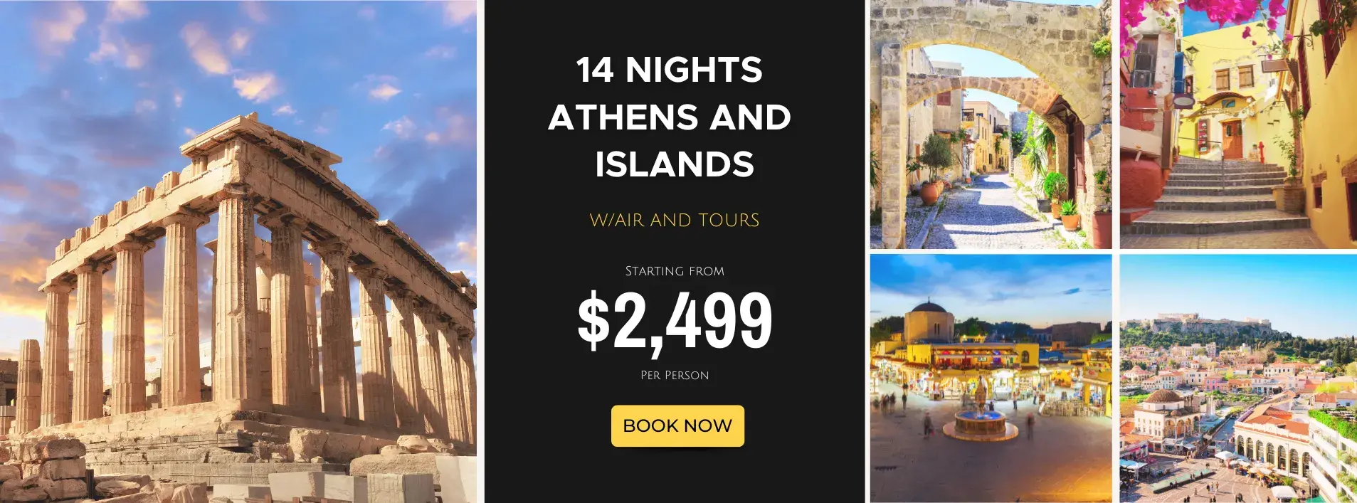 14 Nights Athens and Islands W/Air and Tours