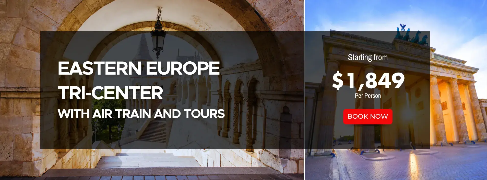 Eastern Europe Tri-Center W/Air, Train and Tours