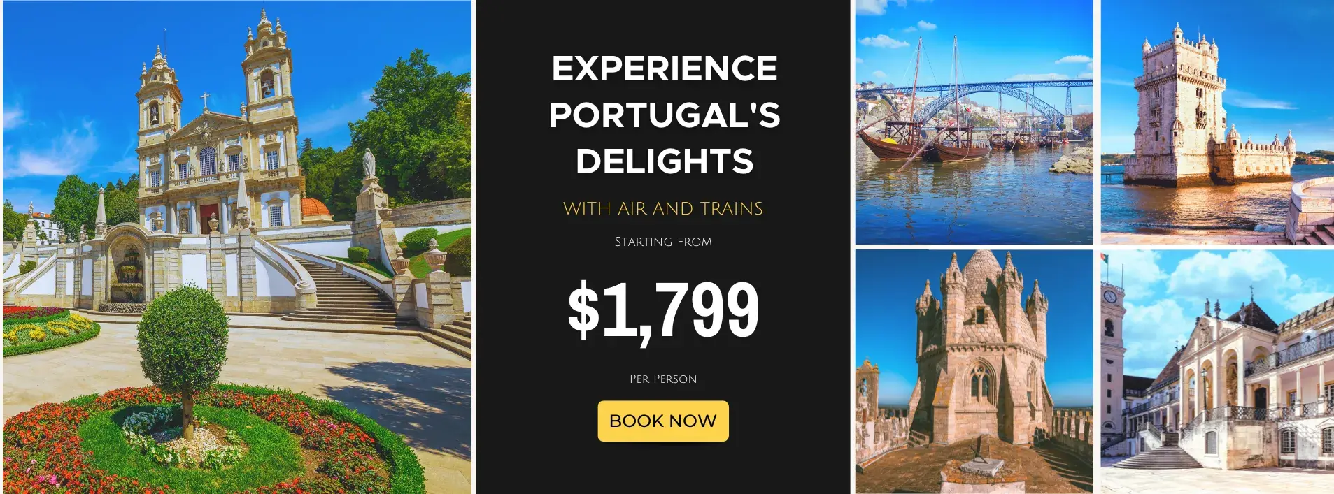 Experience Portugal's Delights W/Air and Trains