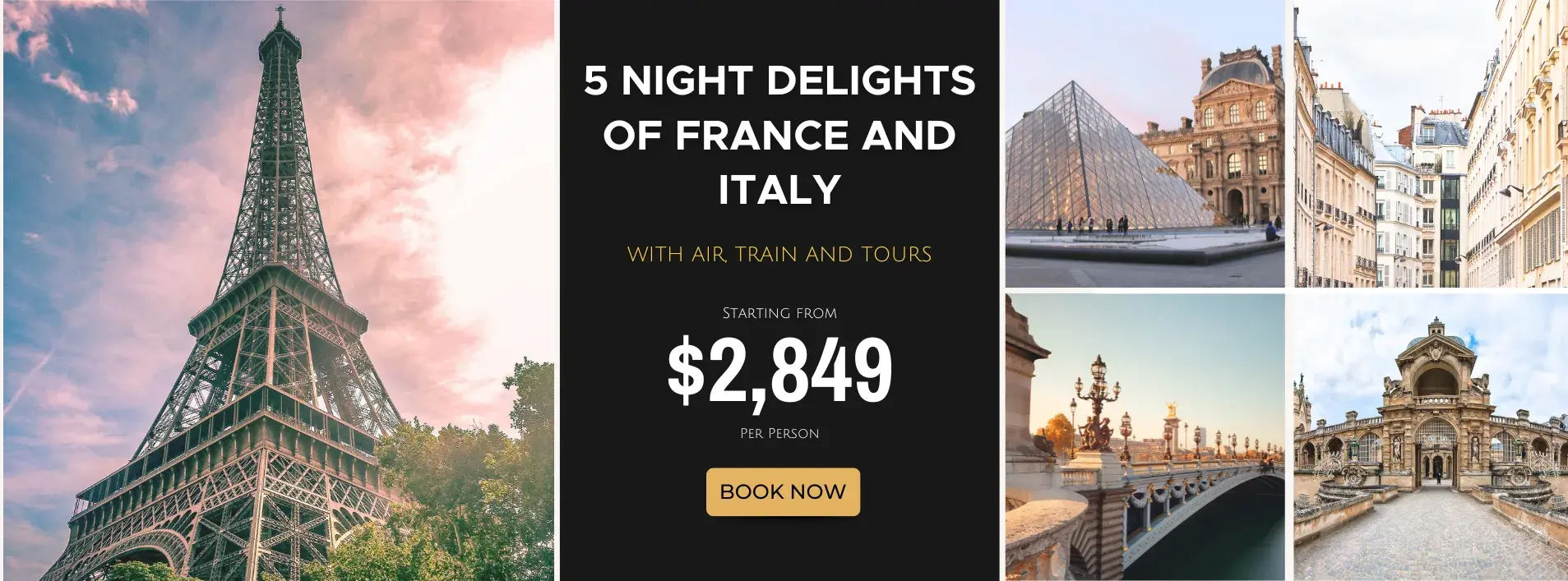 15 Night Delights of France and Italy W/Air, Trains and tours