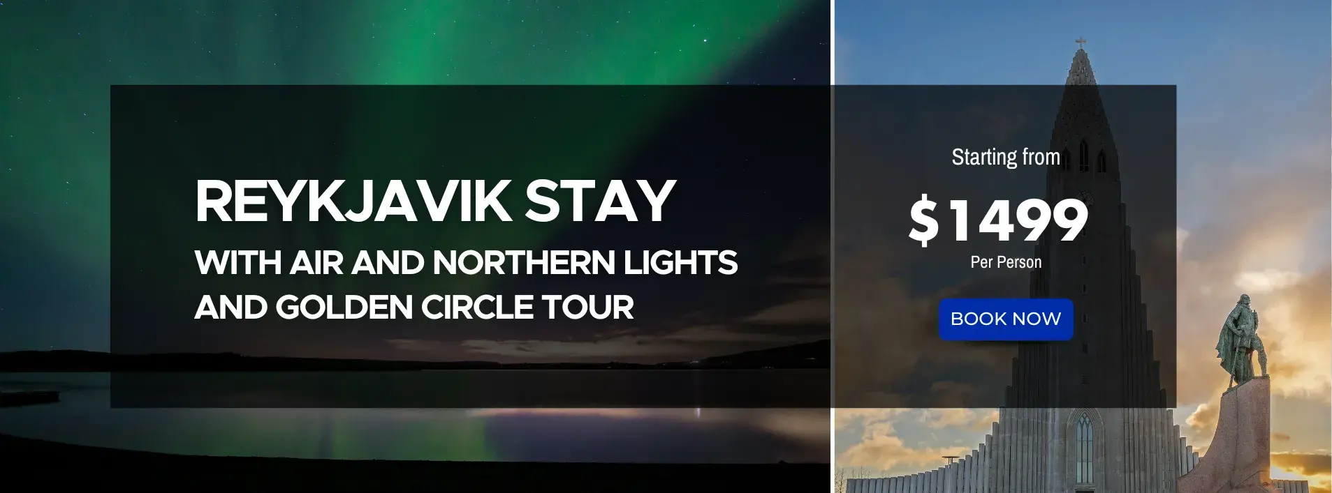 Reykjavik Stay W/Air and Northern Lights and Golden Circle Tour