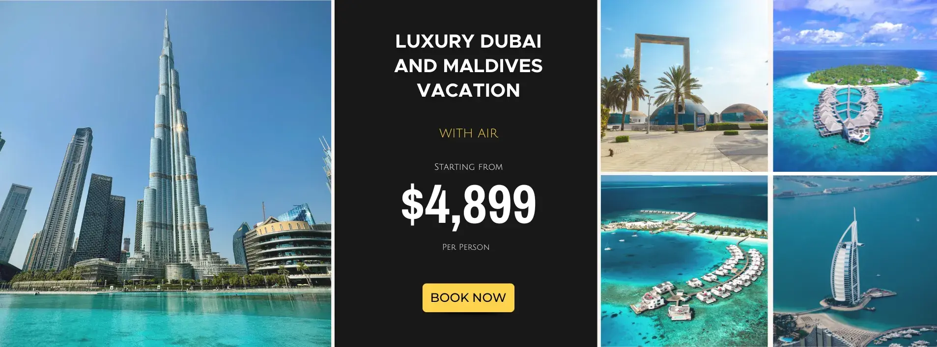 Luxury Dubai and Maldives Vacation W/Air