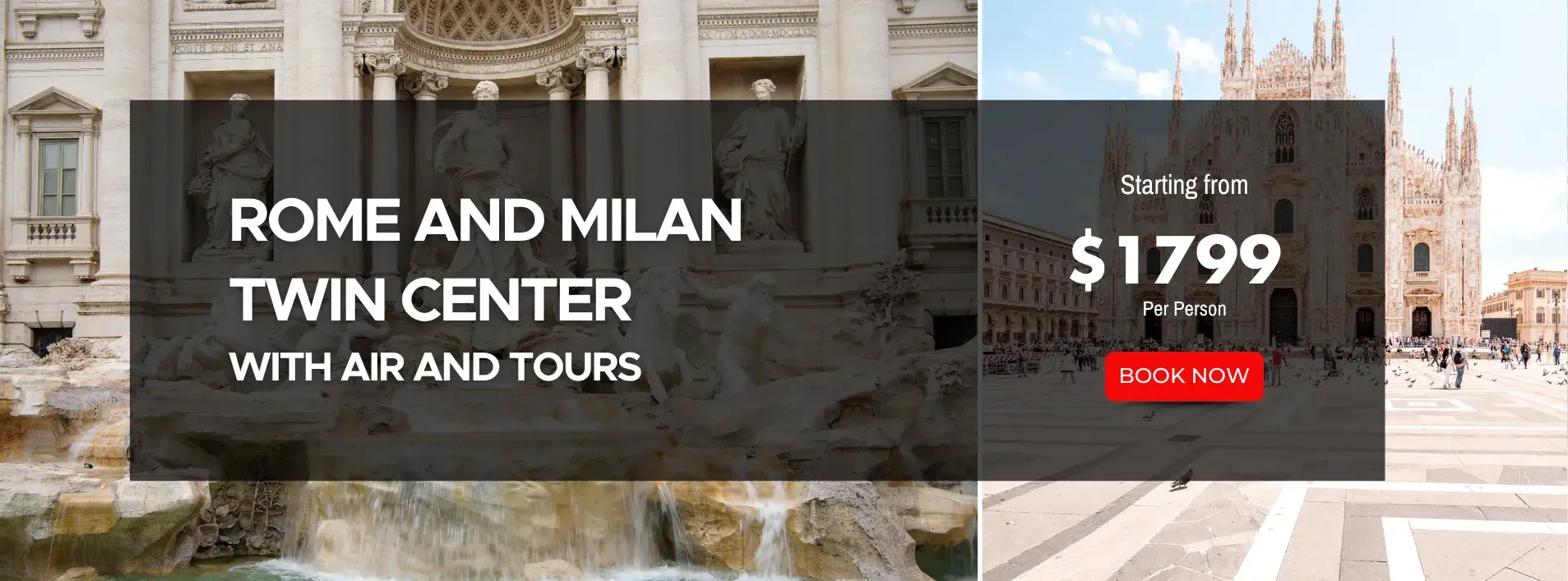 Rome and Milan Twin Center W/Air and Tours